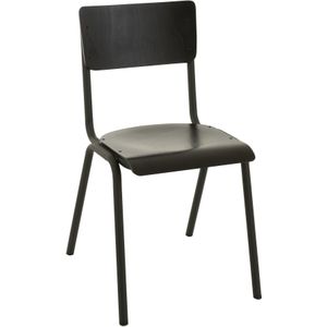 J-Line stoel - hout/metaal - zwart
