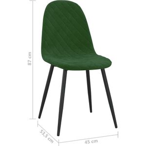 vidaXL - Eetkamerstoelen - 2 - st - fluweel - donkergroen