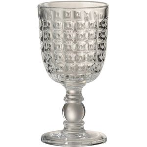 J-Line drinkglas Op Voet Motief - glas - large - 4 stuks