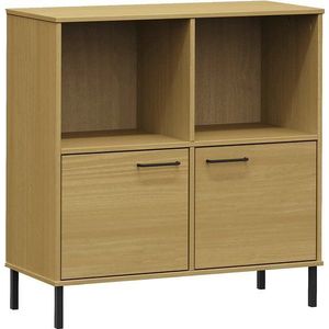 VidaXL Boekenkast Metalen Poten Oslo 90x35x90,5 cm Hout Bruin