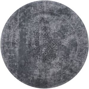 Veer Carpets Vloerkleed Juud Rond Grijs/Zwart ø160 cm