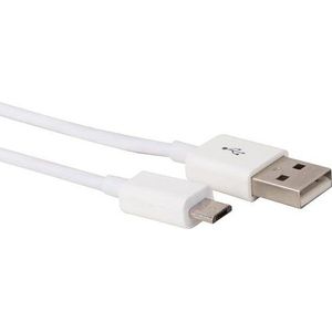 Micro-USB naar USB A 2.0 kabel 2m wit Velleman