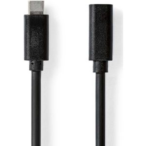 USB-Kabel | USB 3.2 Gen 1 | USB-C Male | USB-C Female | 60 W | 4K@60Hz | 5 Gbps | Vernikkeld | 1.00