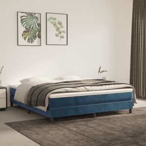 Boxspringframe fluweel donkerblauw 180x200 cm