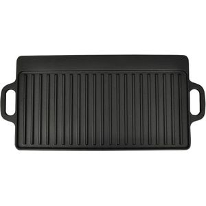 VidaXL Grillplaat Gietijzer Dubbelzijdig 38x23 cm 2 St