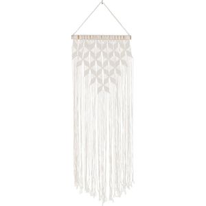 J-Line muurdecoratie Macrame Lang - katoen - wit