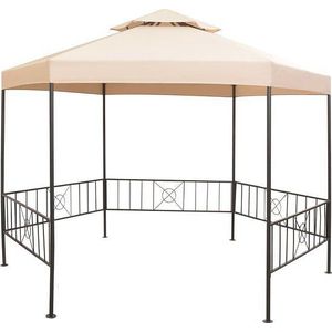 VidaXL Tuinprieel 323x265 cm Hexagonaal Beige