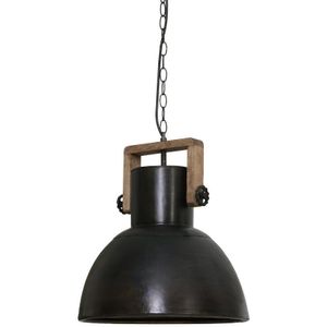 Light&living Hanglamp Ø40x45 cm SHELLY zwart zink+hout bruin