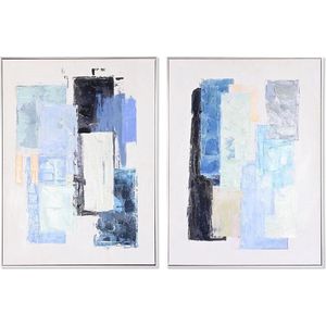 Schilderij DKD Home Decor 60 x 3,5 x 80 cm Abstract 60 x 3 x 80 cm Stads (2 Stuks)