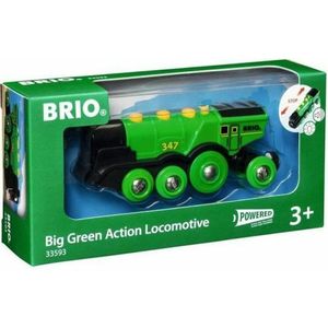 BRIO Groene Locomotief Op Batterijen - 33593 - Speelgoedvoertuig