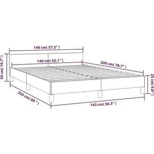 VidaXL Bedframe Hoofdeinde Fluweel Zwart 140x200 cm