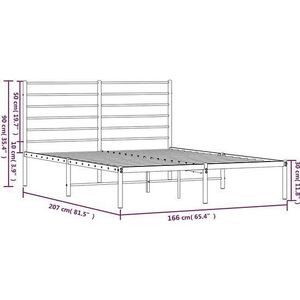 vidaXL-Bedframe-met-hoofdbord-metaal-zwart-160x200-cm