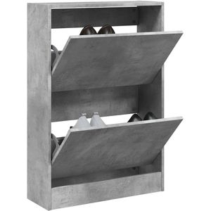 Schoenenkast 60x21x87,5 cm bewerkt hout betongrijs