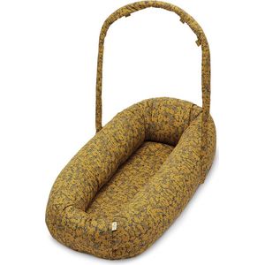 Konges Slojd Babynest met boog voor speeltjes - Winter Leaves Mustard