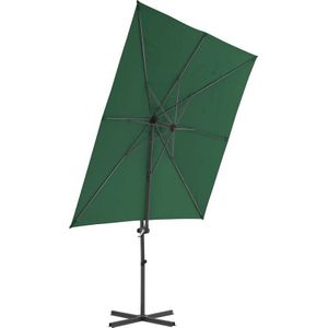 vidaXL - Zweefparasol - met - stalen - paal - 250x250 - cm - groen