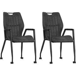 MX Sofa Stoel Olympic met wielen - Antraciet - set van 2 stuks