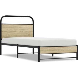 vidaXL - Bedframe - zonder - matras - bewerkt - hout - sonoma - eikenkleur - 80x200 - cm