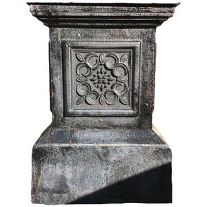 Vierkante zuil - gietijzer - 50 cm - zwart - massief
