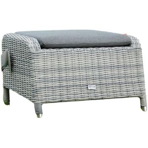 Hocker - lichtgrijs - met zitkussen