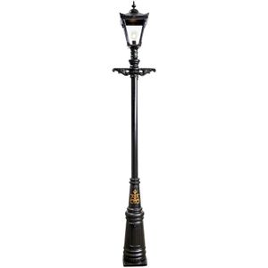 Lantaarnpaal 331 cm - gietijzer - zwart - nostalgische stijl