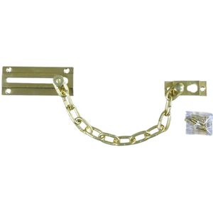 Veiligheidsketting voor deuren, messing, plus schroeven