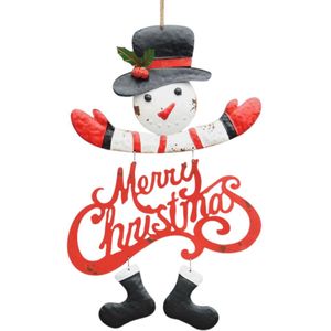 Sneeuwpop Merry Christmas - decoratieve old look hanger