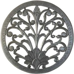 Wandornament rond, zwart-bruin