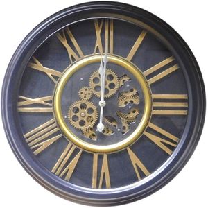 Klok met Romeinse cijfers - 53 cm - rond - metaal