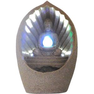 Binnen fontein met Boeddha en Kleurrijke LED Bol – 58 cm hoog