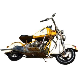 Handgemaakte motor, schaalmodel, metaal, geel