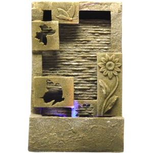Binnen fontein met vlinders en bloem - 36 cm - polystone