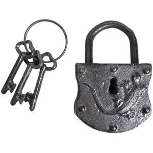 Slot met sleutels - antiek gietijzer - klassiek met symbool