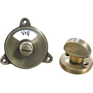 WC draaislot, Capper toilet met emaille + messing, bezet + vrij