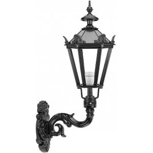 Klassieke muurlamp - zwart - middel - aluminium wandlamp