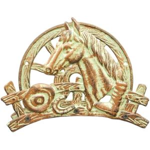Paard - gietijzeren slanghouder - groen