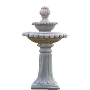Fontein - steen - 95 cm - klassiek wit - gedetailleerd