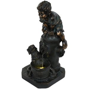 Fontein, groot bronskleurig, binnen en buiten, decoratief waterornament
