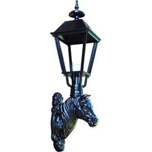 Wandlamp met paardenhoofd - aluminium - zwart/groen