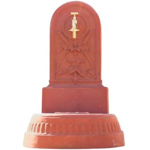 Fontein - gietijzer - 90 cm - menie met goudkleurig