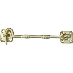 Cabine haak - haak als windhaak sluiting , messing antiek, 17 cm