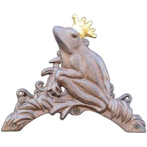 Kikkerprins met gouden kroon - gietijzeren tuinslanghouder