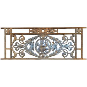 Balkon-scheeps-reling, raamrek met medaillon cast iron-rust.