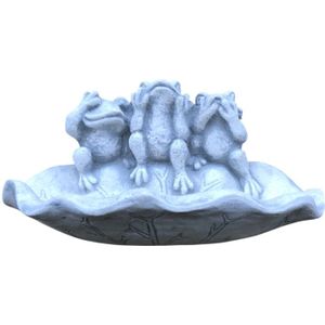 Stenen wandornament - 3 vogels - horen, zien, zwijgen