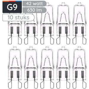 Avide G9 Halogeen 42W 220-240V Dimbaar - 3000K - 630lm - Halogeen Lampjes Insteek - Warm wit licht - 10 stuks