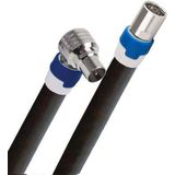 Coax kabel op de hand gemaakt - 10 meter  - Zwart - IEC 4G Proof Antennekabel - Male haaks en Female rechte pluggen - lengte van 0.5 tot 30 meter