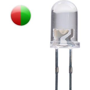 Ledlamp 5mm 2 Kleuren RD/GR Rond - 2 polig - 3 stuks