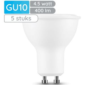 Modee GU10 LED Lamp 4.5W - 400lm - 6000K - Daglicht Wit - LED Spot - Vervangt 35W Halogeen Gloeilamp - 5 stuks