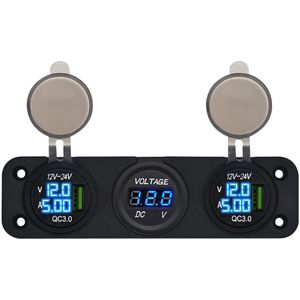 ProRide 12V USB Autolader 2 Poort - P19102 - Drievoudig inbouw met Voltmeter