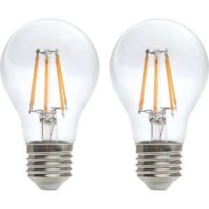 Kobi LED Filamentlamp E27 - 10W - 1200lm - 4000K Neutraal Wit - 230V - Ø60mm - Voor Woonkamer, Hal of Plafondarmatuur - 2 stuks