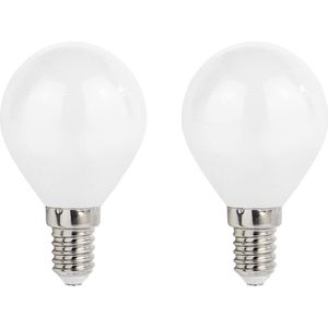 Spectrum LED Kogellamp E14 - 5.5W - 230V - 650 Lumen - 4000K Neutraal Wit - Ø45mm - Voor Tafellamp, Nachtlampje of Wandlamp - 2 stuks